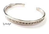 Sterling Silver Twisted and Square Soldered Cuff Bracelet